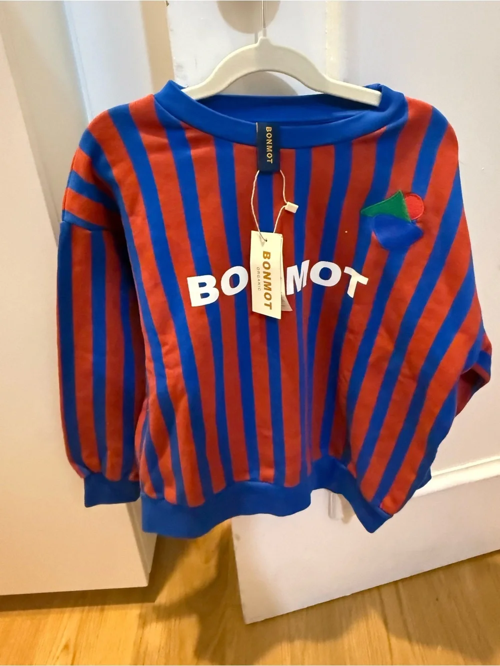 NWT Bonmot Kids Striped Sweatshirt in Red & Blue